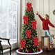 thumbnail image 4 of Christmas Red Flocked Multi Ear Bow | Overlock Five Ear Seven Ear Design | Flannel Fabric Festive Decor | 13.78x9.45in | For Tree, Wreath, Gift Box, Window, Wall, Lamp, 4 of 6