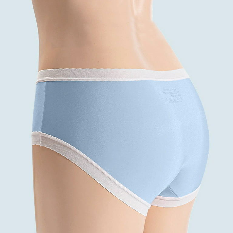 CAICJ98 Cotton Underwear for Women Womens Lace Underwear No Show Bikini  Panties Ladies Hipster Stretch Underpants Silky Tactile Light Blue,M