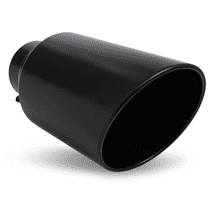 Magshion 5 Inch Inlet 8Inch Outlet Stainless Steel 15" Exhaust Muffler Tip Straight-Through Slant Cut Roll Tip, Black