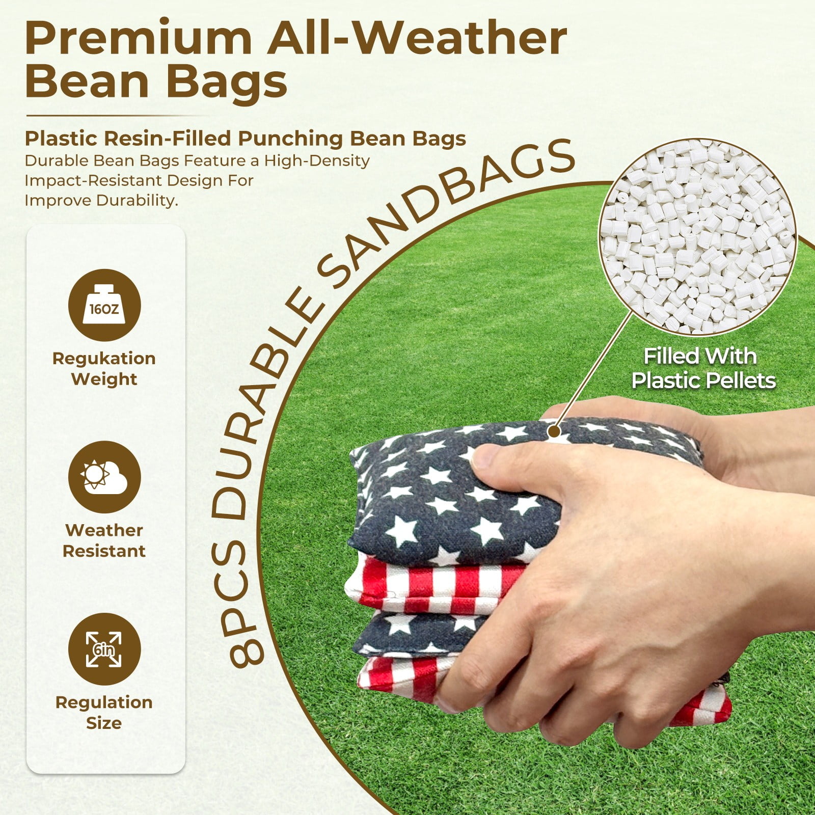Professional Cornhole Board Set 4x2 Regulation Size Cornhole Set with No Bounce & 8 Bean Bags Corn Hole Boards Bean Toss Game for Adults Family Outdoor Lawn Outside Backyard Games