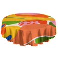 thumbnail image 5 of 60 Inch Round Lace Tablecloth Water Resistant Washable, Tropical Leaf Print, 5 of 5