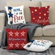 thumbnail image 4 of Fundas de almohada, fundas de almohada, juego de 4 fundas de almohada con la bandera del Día de la Independencia, juego de 4 piezas con estampado de terciopelo melocotón, funda de almohada para sofá d, 4 of 6