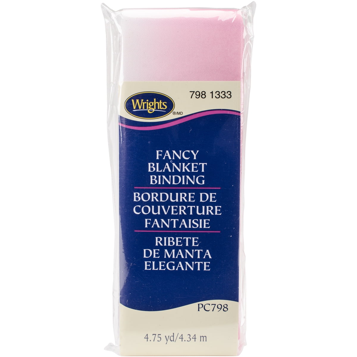 Single Fold Satin Fancy Blanket Binding 2"X43/4ydPink Ombre Walmart