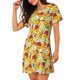 thumbnail image 2 of Fotbe Bees Honeycomb Jars Of Honey Flowers Bata de Dormir para Mujer con Estampado, Camisón de Algodón de Manga Corta, Ropa de Dormir Casual, 2 of 6