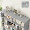 thumbnail image 5 of Homfa 68.9" Tall Toy Storage Organizer, 12 Storage Cubbies Bookcase with 4 Drawers for Playroom Living Room, Gray, 5 of 7