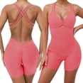 thumbnail image 2 of Women's Workout Jumpsuit Shorts Gym Yoga Outfit Activewear Stretchy Comfortable Pure Color Summer Fitness Clothes For Women, 2 of 2