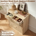 thumbnail image 3 of LELELINKY Modern Fluted 5 Drawers Curved Profile Wood Dresser 34 Inch Tall Natural, 3 of 7