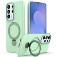 thumbnail image 1 of Para Samsung Galaxy S26 Ultra 5G Case (Compatible With MagSafe) With Invisible Magnetic O-Ring Stand Military-Grade Shockproof Phone Case,Green,For Galaxy S26 Ultra 5G, 1 of 7