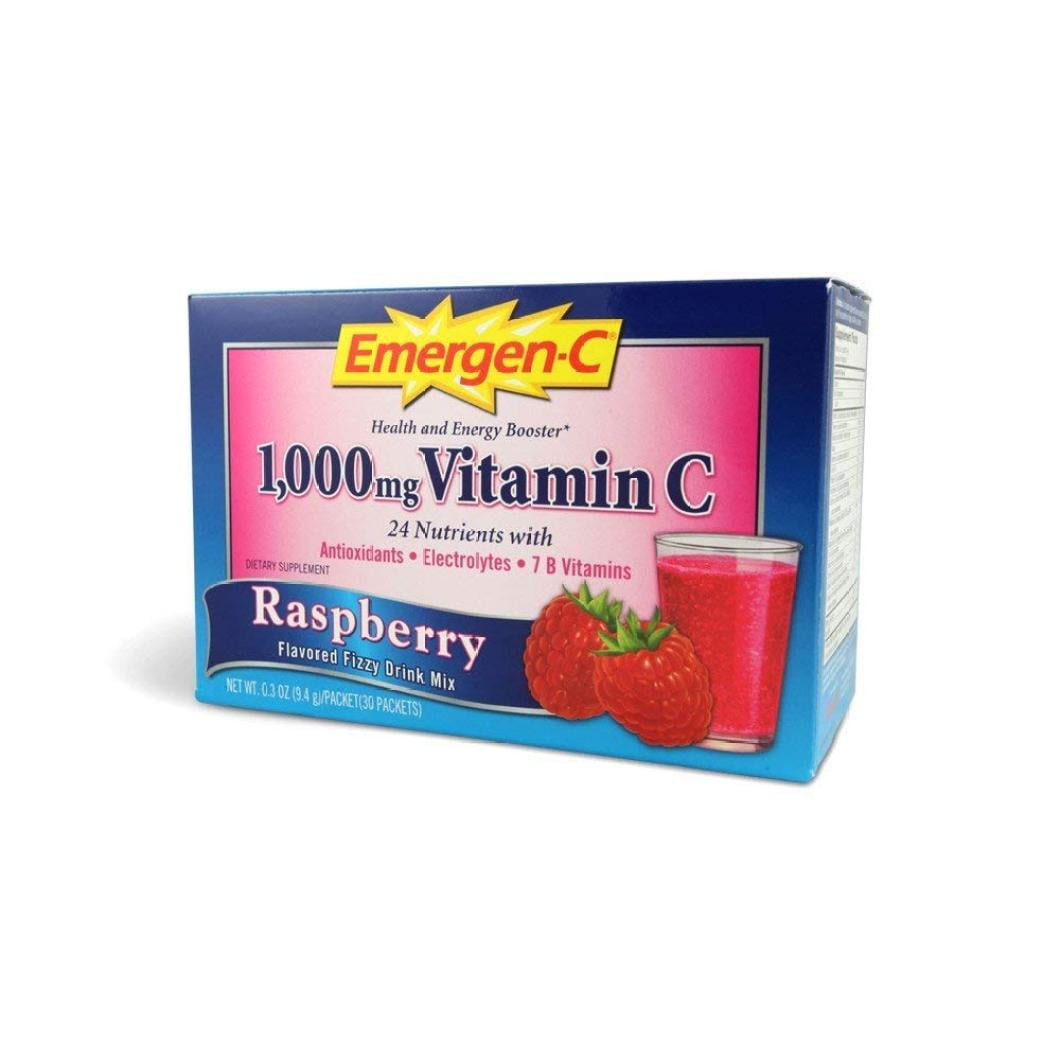 ALACER EmergenC 1000 mg Vitamin C Raspberry 30 x 0.3 oz. Packets