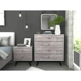 thumbnail image 3 of TMS Crislana Mid-Century Dresser for Adults and Teens, 4-Drawer with Faux Concrete Accents, White/Black, 3 of 5