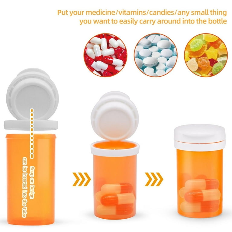 12 Pack Empty Pill Bottles With Caps For Prescription Medication