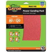 Gator 9-Inch x 11-Inch Red Resin Aluminum Oxide Sanding Sheets, 50 and 80 Grit, 10 pack