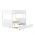 thumbnail image 4 of Tcbosik Full over Full Size Wooden Bunk Bed Frame with Twin Size Trundle and Built-in Ladder, White, 4 of 8