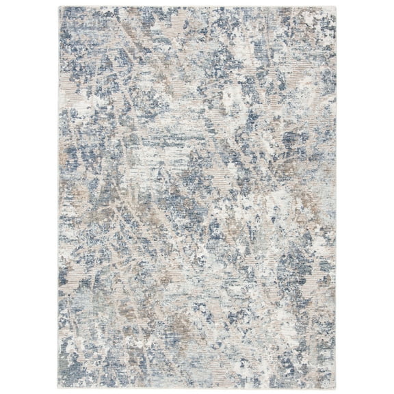 SAFAVIEH Moondust Hanna Abstract Polyester Area Rug, Grey/Blue, 5'3" x 7'7"