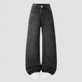 thumbnail image 2 of TOWED22 Girls Wide Leg Jeans Kids High Waisted Demin Pants Stretch Long Pants with Pockets Black,13-14 Y, 2 of 4