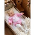 thumbnail image 4 of Cenuakty Girls Romper, Long Sleeve Crew Neck Embroidery Letters Fall Bodysuit, 4 of 9