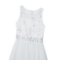 thumbnail image 6 of CHICTRY Kids Big Little Girls Lace Chiffon Sleeveless Flower Girl Dress Sequined Ruched Shoulder Dress for Wedding Birthday Party Ivory 14, 6 of 7