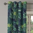 thumbnail image 3 of Ambesonne Exotic Grommet Curtain, Botany Leaves Pattern Summer, 50"x63", Navy Blue and Fern Green, 3 of 5