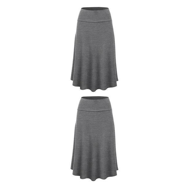 Minnieouse Hermosa plisada de fibra en : diseño sexy, y favorecedor, negra, midi, faldas gris XXL 2Conjunto