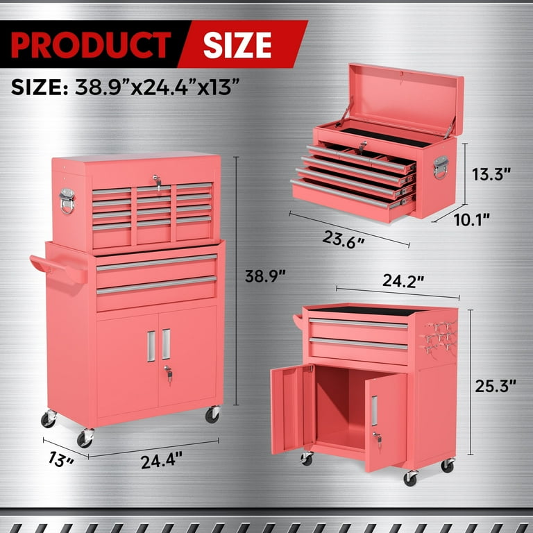 pink tool box dresser Kobalt Mini 10.83-in W x 5.91-in H x 5.91-in D 2-Drawer Pink Steel Tool Box 54422 at Lowes.com