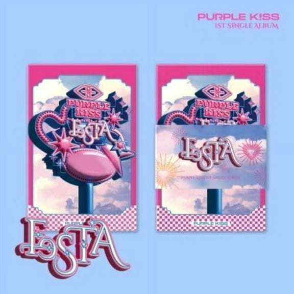 Purple Kiss - Festa - Poca QR Album Version - Photo Stand Package Cover, 2 Photocards 2 Stickers - Music & Performance - CD