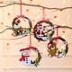 thumbnail image 1 of 4 piezas de adornos navideños corona de mimbre navideña decoración de ventana de corona de mimbre colgante de muñeco de nieve de Papá Noel 15cm, 1 of 5