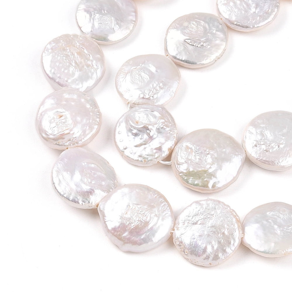 1 Strand Natural Nucleate Keshi Pearl Beads Strands Baroque Pearls Seashell Color 16~27x14~18x3.5~8mm Hole: 0.7mm about 20~23pcs/strand