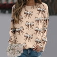 thumbnail image 2 of Fshinging Oversized Hoodie Womens Sweatshirts Full Bow Print Long Sleeve Crewneck Casual Fashion Outfits, 2 of 4