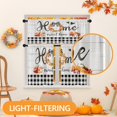 thumbnail image 4 of Fall Kitchen Curtains Farmhouse Window Curtains Valance and Tier Set 36 Inch, Autumn Pumpkin Home Rod Pocket Short Tier Curtain for Room, Vintage Wooden Plaid Small Cafe Kitchen Decor, 4 of 6