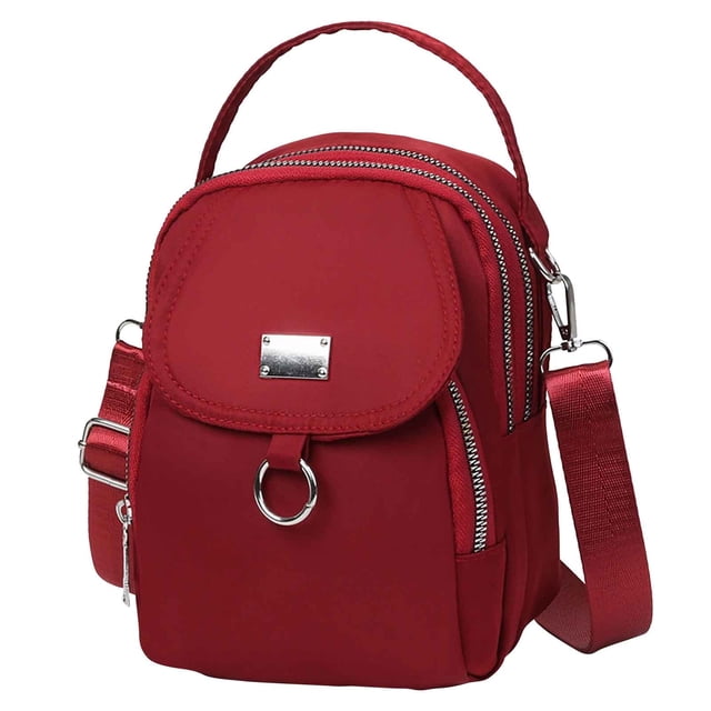 Xihbxyly Bolso Bandolera Impermeable, Correa de Hombro Ajustable, Diseño de Gran Capacidad, Múltiples Compartimentos, Práctico Orificio para Auriculares, Uso Informal, Elegante Idea de Regalo, 16 X 1