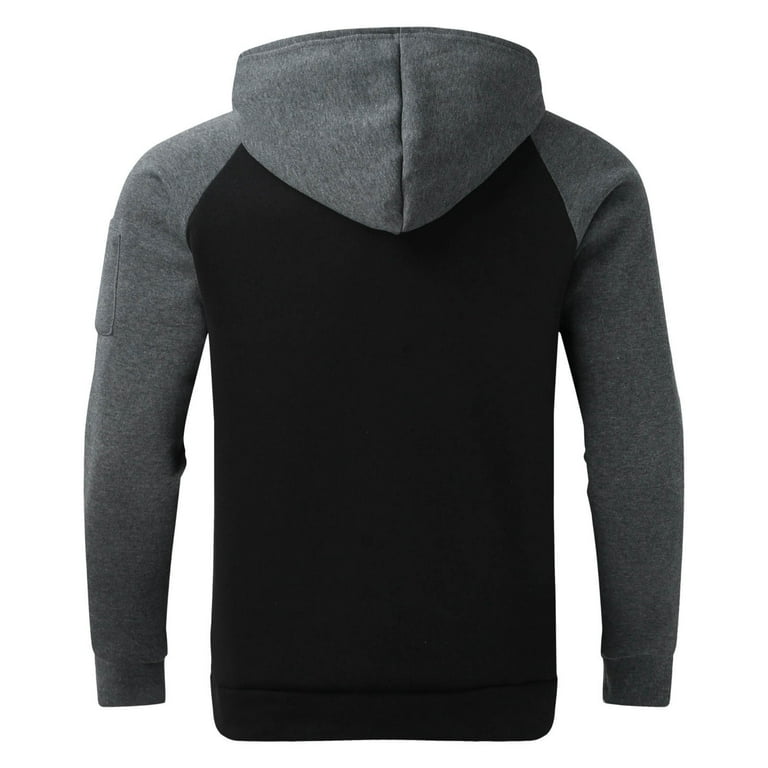 Men color block hooded sweatshirt hotsell