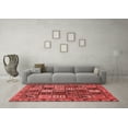 thumbnail image 3 of Ahgly Company Indoor Round Abstract Red Modern Area Rugs, 7' Round, 3 of 4