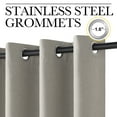 thumbnail image 6 of NICETOWN 100% Blackout Linen Curtains for Living Room Grommet Sound Reducing Modern Privacy Faux Linen Drapes for Living Room/Villa, Silver Grey, 2 Panels, 52" W x 90" L, 6 of 9