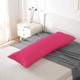 thumbnail image 2 of Body Pillow Cover, 100% Smooth Egyptian Cotton 600 TC, Luxurious, Breathable, Cooling Body Pillow Cover, Pack of 1 with Hidden Zipper Closure (Hot Pink Solid, 20x60 Inches ), 2 of 6