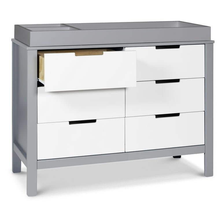 carter's by davinci colby 6-drawer dresser in grey and white Carter's by DaVinci Colby 6-Drawer Dresser in Gray and White