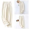 thumbnail image 2 of Thermal Flannel Lounges Pants For Women Drawstring Elastic Waist Winter Homewear Soft Sleepwear Fleece Pajama Bottoms, 2 of 8