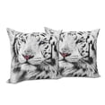 thumbnail image 6 of Ambesonne Black White Throw Pillow Cover 2 Pack, Winter White Tiger, 20", White Black and Grey, 6 of 6
