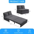 thumbnail image 2 of Puremind Canapé-Lit Escamotable Format Simple, Canapé-Lit Convertible en Lin, Causeuse Canapé Escamotable pour Petit Espace/appartement/bureau, Gris Foncé, 2 of 7