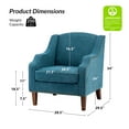 thumbnail image 6 of Wooden Upholstery Armchair Lounge Sofa Club Accent Chair Nailhead Trim Side Chair Living Room Bedroom Blue, 6 of 6