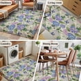 thumbnail image 5 of Rectangle Area Rugs 3 x 5 Ft, Purple Hydrangea Non-Slip Residential Carpet, Spring Floral Elegant Pastoral Vintage Indoor Crawling Mats Runner Rugs for Living Room/Dining Room/Bedroom, 5 of 8