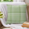 thumbnail image 3 of Pillow Covers 16x16 Set of 2, Green Checkered Throw Pillow Covers Decorative Couch Cushion Cover, Stripes Green Buffalo Plaid Microfiber Soft Square Pillowcases for Bedroom Living Room Sofa, 3 of 9