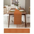 thumbnail image 4 of Table Runner 72 Inches Long for Kitchen Dining, Burnt Orange Dresser Scarf Farmhouse, Dining Table Decorations for Wedding/Parties, Farmhouse Burlap Solid Orange Color Modern Linen Texture 16 x 72 In, 4 of 9