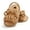 Brown, variant on Baby Ruched Double Strap Sandals Soft Sole First Walker Sandals Faux Leather Infant Walking Shoes, Black