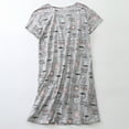 thumbnail image 2 of Defitshape Women's Short Sleeve Nightgown Cute Crew Neck Nightwear Sleepshirt Mini Sleep Lounge Dress Printed Patterned Sleepwear Cartoon Cotton Grey Cup X-Large, 2 of 5