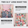 thumbnail image 6 of Pioneer Flower Floral Print Pattern Apron-Garden Aprons for Women with Pockets-Cotton Linen Waterproof Kitchen Cooking Gardening Aprons Adjustable for Kitchen,Cooking,BBQ and Salon 33x27 Inch, 6 of 7
