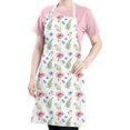 thumbnail image 5 of Pioneer Flower Floral Print Pattern Apron for Women and Men, Cotton Linen Waterproof with Pockets, Adjustable, 33x27 Inch for Kitchen, Gardening, BBQ, Salon, 5 of 6