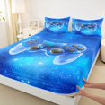 thumbnail image 3 of Homewish Dreamy Blue Queen Sheet Sets,Game Console Flat Sheet,Gamer Gaming Queen Fitted Sheet For Boys,Breathable Bedroom Decorative,4 Pieces, 3 of 7