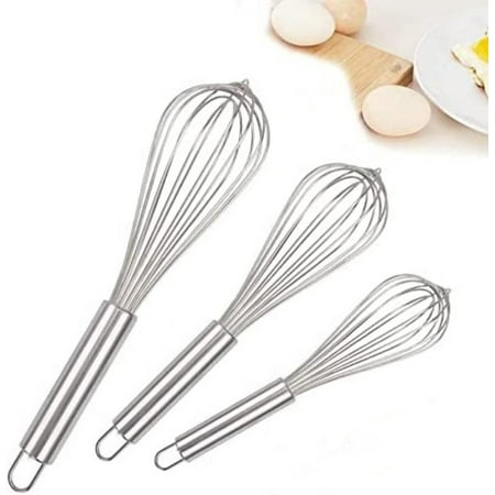 

3Pcs Whisk Sets Casewin Stainless Steel Egg Wire Tiny Whisks for Cooking Baking Professional Whisking Wisk Kitchen Tool Utensil Beater Balloon Whisker/Wisks/Wisker for Stirring