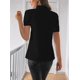 thumbnail image 5 of Camisas de Corta para Mujer, Blusas Abotonadas, Blusas Informales Texturizadas de Verano. Negro L, 5 of 7
