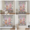thumbnail image 5 of Blue Purple Gnomes Semi Sheer Curtains Drapes for Living Room,Bedroom,French Doors Window 63 Inches Long,Spring Vintage Hydrangea Flower Leaf Rod Pocket Chiffon Curtain Drapery Voile Draperies Panel, 5 of 8